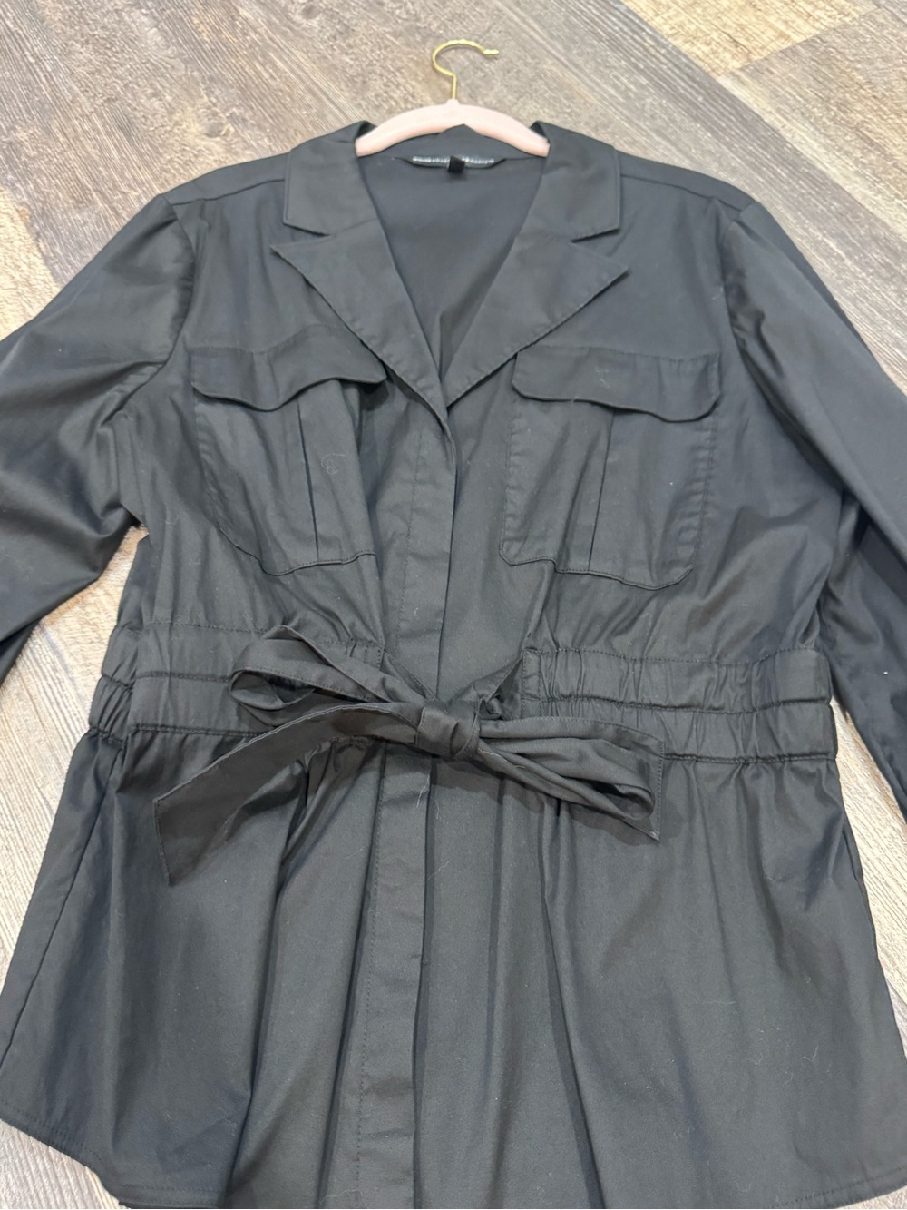 White House Black Market Black Utility Drawstring Jacket